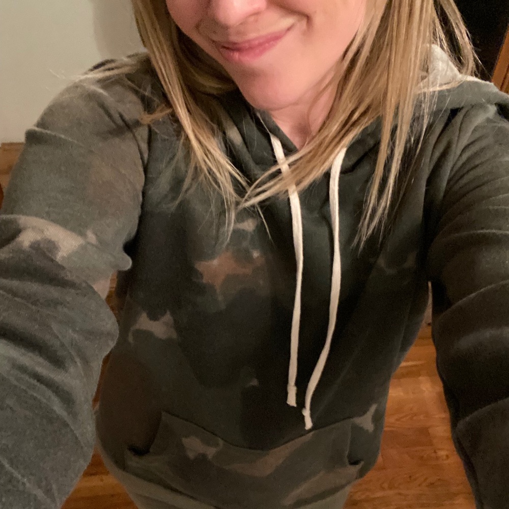 Alternative Apparel green camouflage hoodie sweatshirt size small
